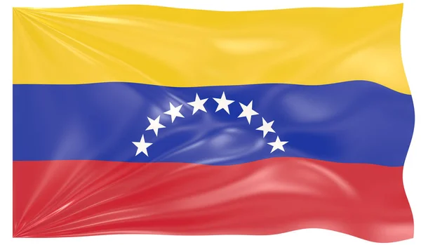 Καθιστούν Κυματιστή Σημαία Της Βενεζουέλας — Φωτογραφία Αρχείου