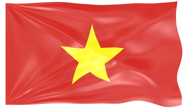 Renderização Uma Bandeira Ondulante Vietnã — Fotografia de Stock