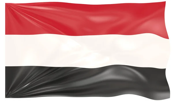 Representación Una Bandera Ondeante Yemen — Foto de Stock