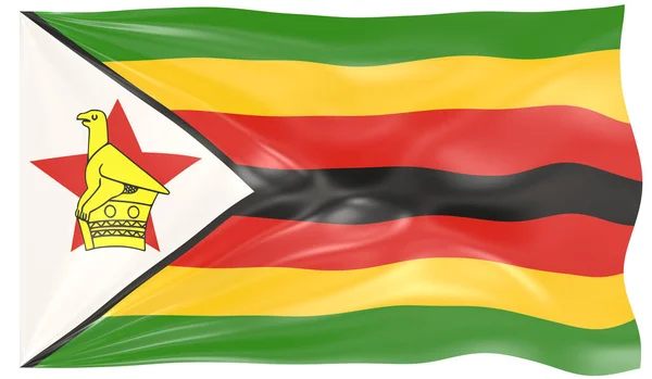 Weergave Van Een Golvende Vlag Van Zimbabwe — Stockfoto