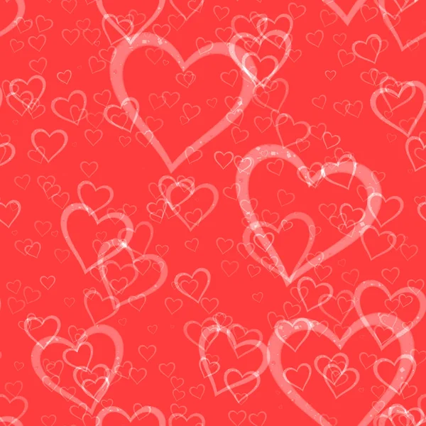 Corazones Rociados Sobre Fondo Feliz Día San Valentín Decoración Ilustración —  Fotos de Stock