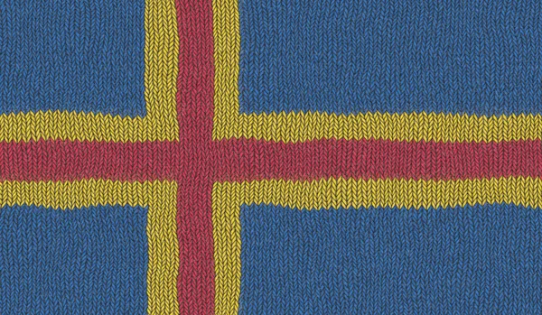 Illustration Stickad Flagga Åland — Stockfoto
