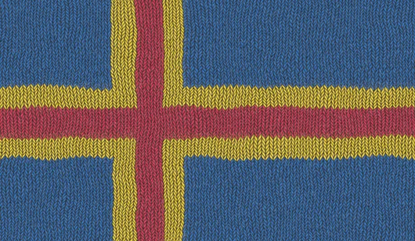 Illustration Knitted Flag Aland — Stock Photo, Image