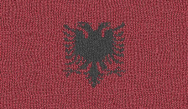 Ilustrace Pleteného Vlajky Albánie — Stock fotografie