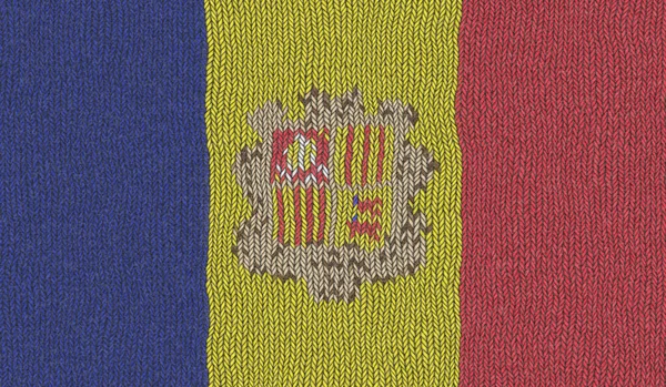 Ilustrasi Bendera Knitted Dari Andorra — Stok Foto