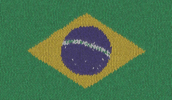 Illustratie Van Een Gebreide Vlag Van Brazilië — Stockfoto