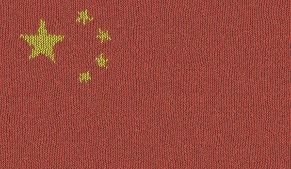 Kötött Kínai Zászló Illusztrációja — Stock Fotó