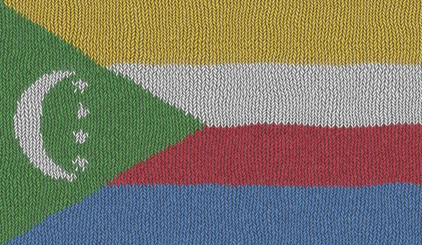 Illustration Einer Gestrickten Flagge Der Komoren — Stockfoto