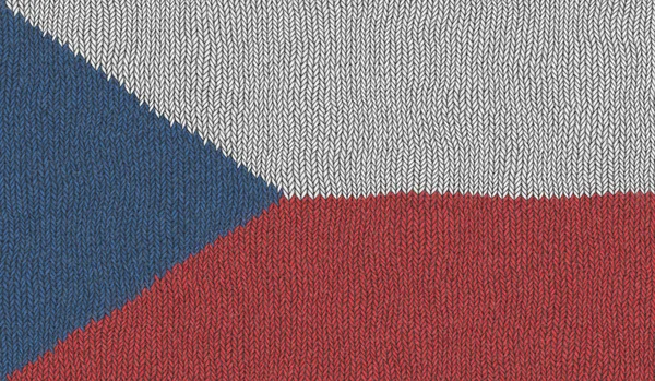 Illustration Knitted Flag Czech Republic — 스톡 사진