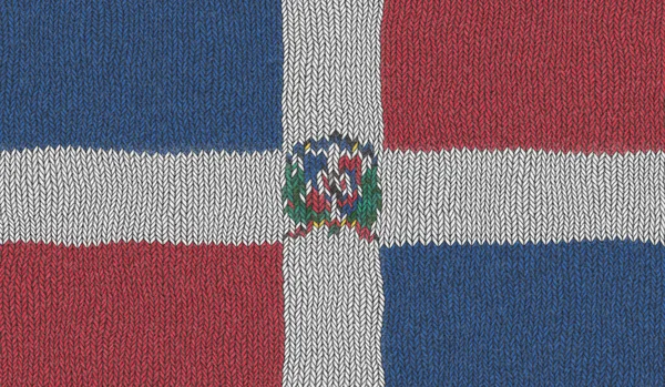 Illustration Knitted Flag Dominican Republic — Stock Photo, Image