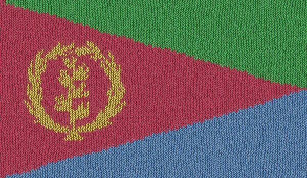 Illustration Knitted Flag Eritrea — Stock Photo, Image