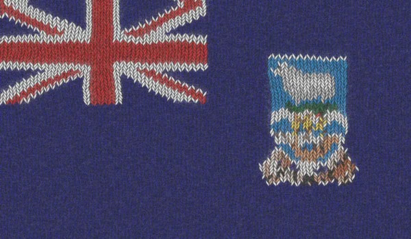 Illustration Knitted Flag Falkland Islands — Stock Photo, Image