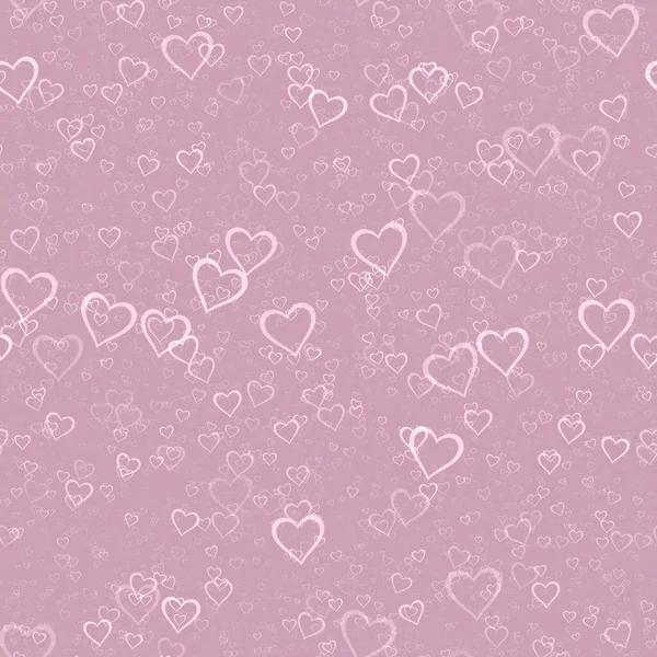 Serca Rozpylone Tle Szczęśliwych Walentynek Dekoracji Ilustracja Bezszwowy Wzór — Zdjęcie stockowe
