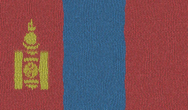 Illustration Stickad Flagga Från Mongoliet — Stockfoto