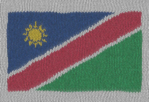 Illustration Knitted Flag Namibia — Stock Photo, Image