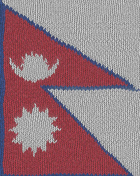 Illustration Nepals Stickade Flagga — Stockfoto