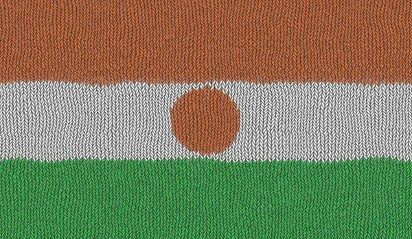 Illustration Einer Gestrickten Flagge Von Niger — Stockfoto