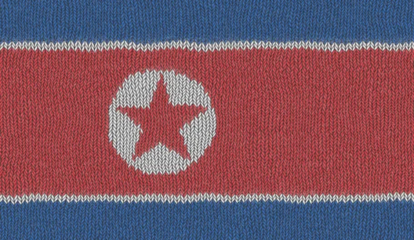 Illustration Einer Gestrickten Flagge Nordkoreas — Stockfoto