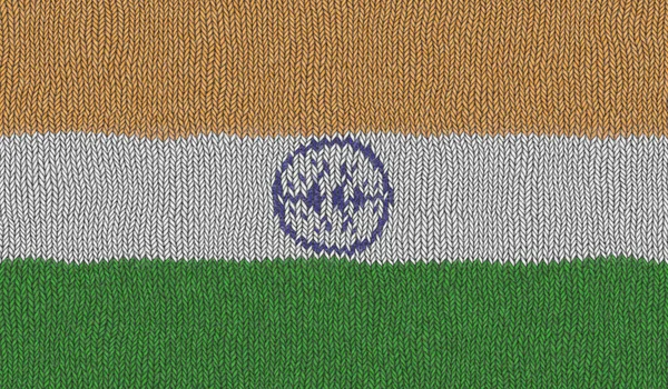 Illustration Einer Gestrickten Flagge Von Indien — Stockfoto