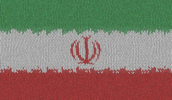 Illustration Drapeau Tricoté Iran — Photo