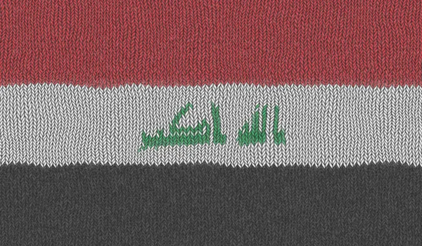 Illustration Einer Gestrickten Flagge Des Irak — Stockfoto