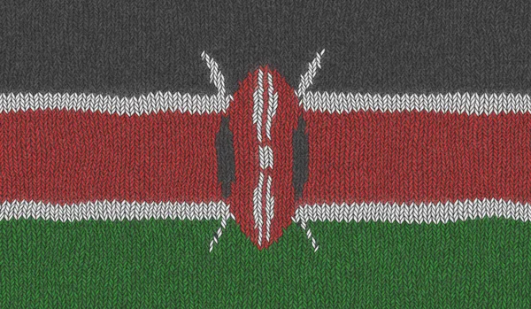 Ilustracja Dzianinowej Flagi Kenii — Zdjęcie stockowe