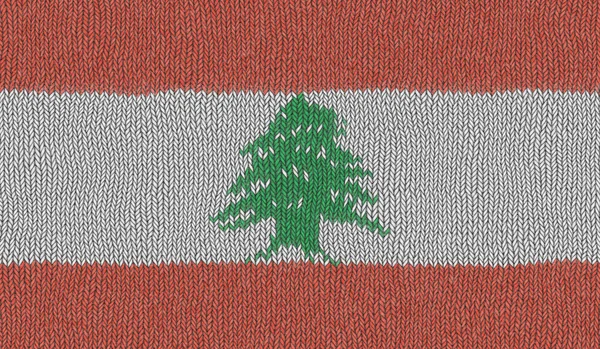 Illustration Knitted Flag Lebanon — Stock Photo, Image