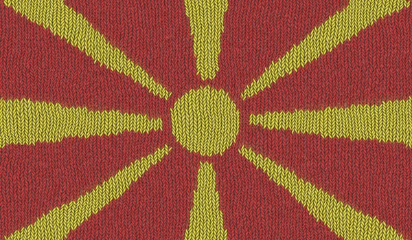 Illustration Stickad Flagga Från Makedonien — Stockfoto