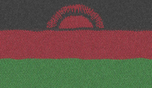 Illustration Stickad Flagga Från Malawi — Stockfoto
