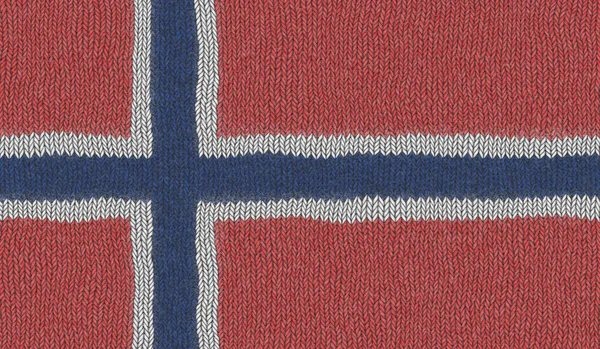 Illustrazione Una Bandiera Maglia Della Norvegia — Foto Stock