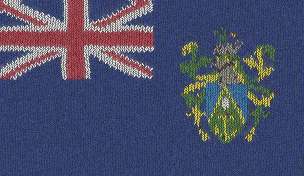 Illustration Knitted Flag Pitcairn Henderson Ducie Oeno Islands — Stock Photo, Image