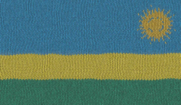Ruanda Kötött Lobogójának Illusztrációja — Stock Fotó