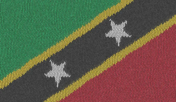 Illustration Einer Gestrickten Flagge Von Kitts Und Nevis — Stockfoto