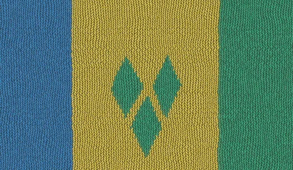 Illustration Einer Gestrickten Flagge Von Saint Vincent Und Den Grenadinen — Stockfoto