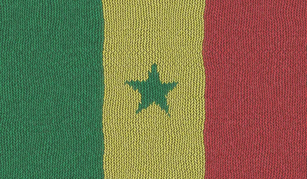 Illustration Knitted Flag Senegal — Stock Photo, Image