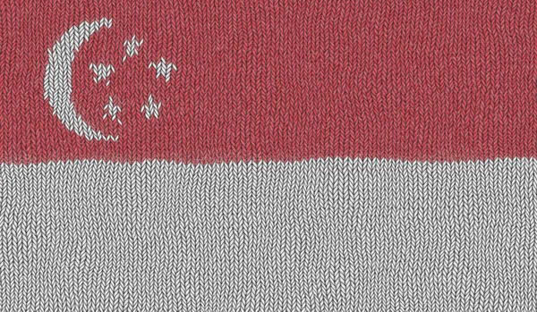 新加坡针织国旗图解 — 图库照片