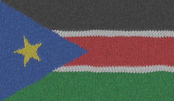 Ilustración Una Bandera Tejida Sudán Del Sur — Foto de Stock