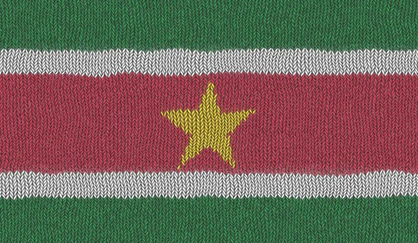 Illustration Knitted Flag Suriname — Stock Photo, Image