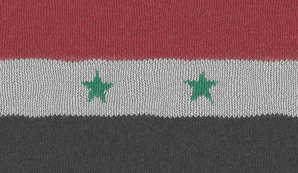 Illustration Einer Gestrickten Flagge Von Syrien — Stockfoto