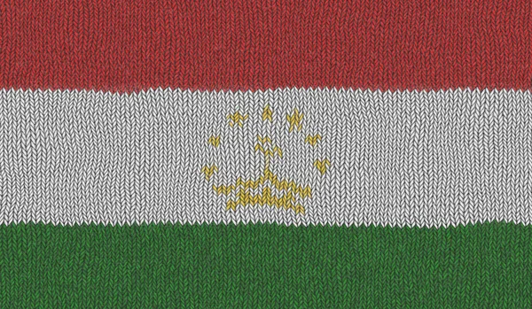 Illustration Einer Gestrickten Flagge Von Tadschikistan — Stockfoto