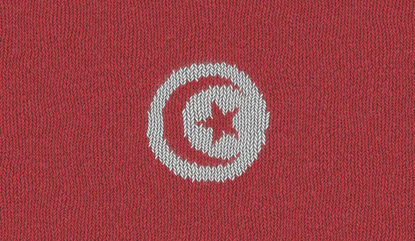 Tunézia Kötött Lobogójának Illusztrációja — Stock Fotó