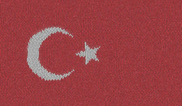 Illustration Einer Gestrickten Flagge Der Türkei — Stockfoto