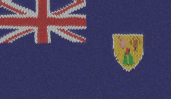 トルコとカイコス諸島の編まれた旗のイラスト — ストック写真