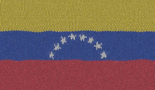 Illustration Knitted Flag Venezuela — 스톡 사진