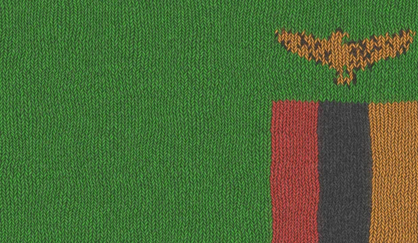 Ilustração Uma Bandeira Malha Zâmbia — Fotografia de Stock