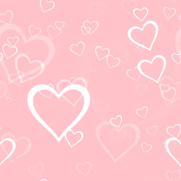 Hearts Sprayed Background Happy Valentine Day Decoration Illustration Seamless Pattern — Stock Photo, Image