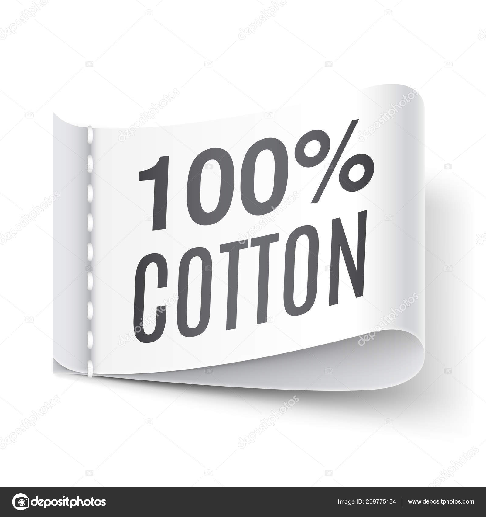 100 Percent Cotton Clothing Label Stock Vector by ©timurock 209775134