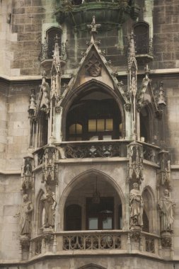 Münih'in ünlü bina belediye binasının ayrıntıları