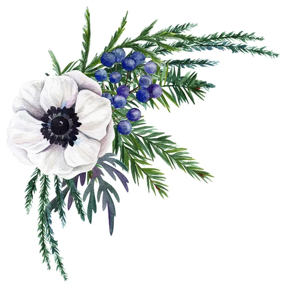Floral watercolor arrangement, hand drawn illustration — Stock Photo, Image