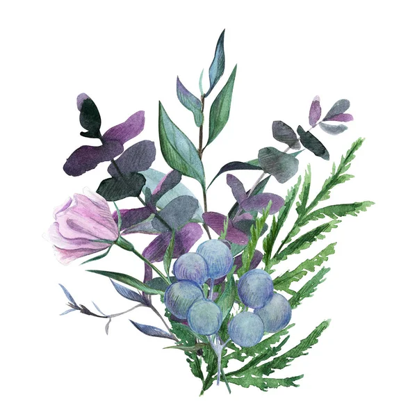 Floral watercolor arrangement, hand drawn illustration — Stock Photo, Image